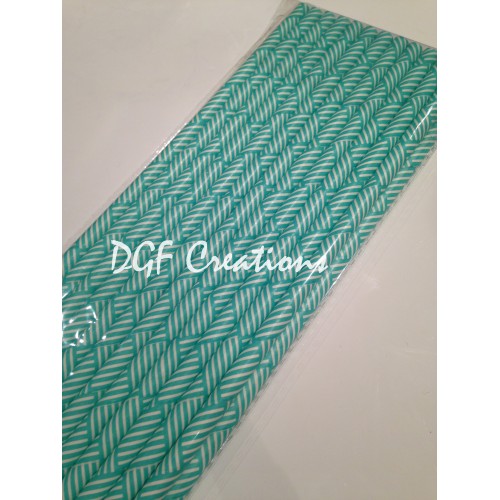 Multi Stripes Aqua Pattern  Paper Straw click on image to view different color option